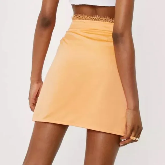 NASTY GAL MINI SKIRT TANGERINE - Picture 3 of 6